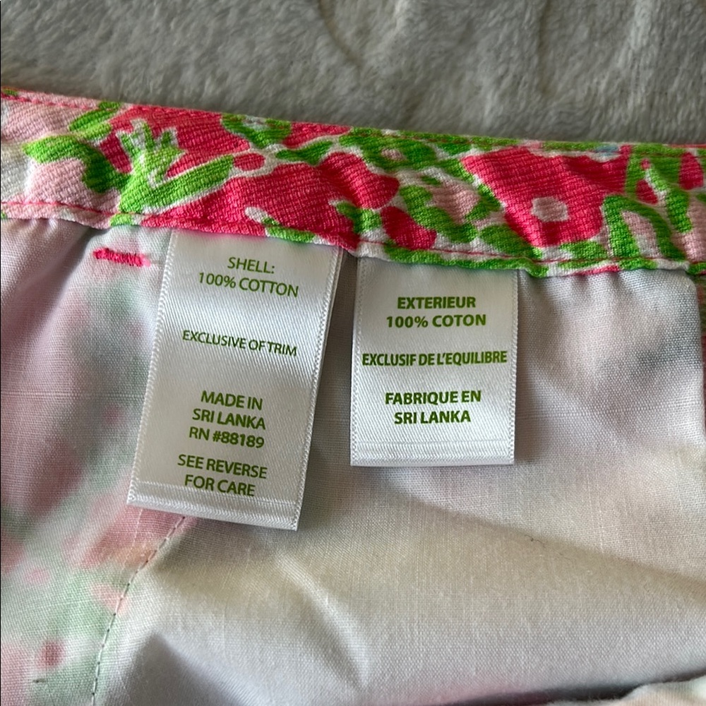 Lilly Pulitzer Pink and Green Floral Athletic Shorts - Picture 3 of 10